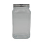 Sd007 1400Ml Glass Sqr Canister Jar With Metal Lid 1Pcs