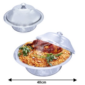 طبق بورهان 40 سم من ستينلس ستيل شيفين