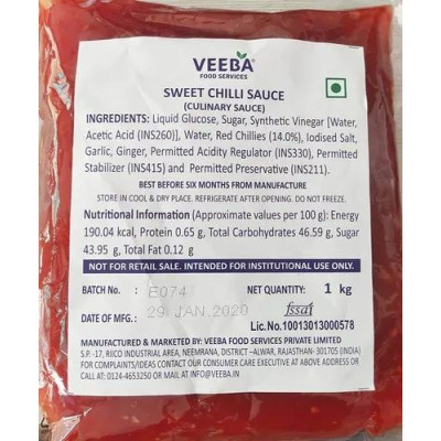 Veeba Tomato Chilli Sauce 1Kg
