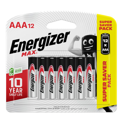 Energizer Max Lr03 1.5V Aaa12 Battery 12Pcs