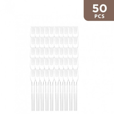 حزمة 50 شُوكة بلاستيك شفاف