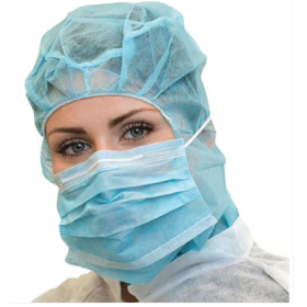 غطاء سنود ميدترا الأزرق مع قناع 2 طبقة 100 قطعة