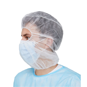 مدترا غطاء أبيض للوجه بقناع مزدوج 100 قطعة