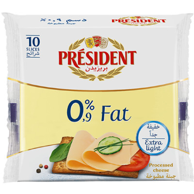 President 10 Slices 0%Fat Cheese 200Gms