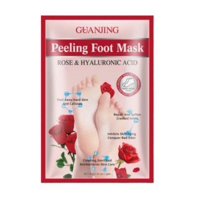 Guanjing Rose And Hyluronic Acid Peeling Foot Mask 1Pc