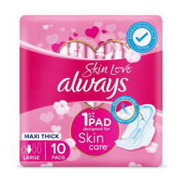 Always Maxi Thick Skin Love Sanitary Pads, 10 pcs