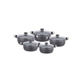 مجموعة أدوات المطبخ ميرالكس ML8080 باللون الرمادي الداكن، 10 قطع