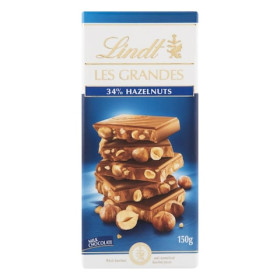 Lindt Les Grandes 34%Hazelnut Milk Chocolate 150Gm