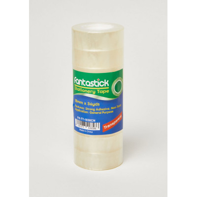 Fantastick 18mm × 36m Clear Tape (4-Pack)