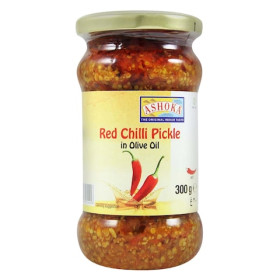 مخلّل فلفل أحمر من أشوكا في زيت زيتون (٣٠٠ جرام)