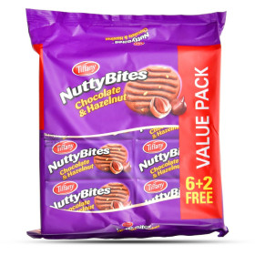 Tiffany Nutty Bites Chocolate And Hazelnut Combo Pack 80Gx8p Cookies 1Pkt