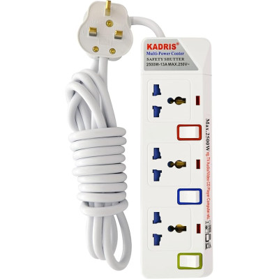 Kadris No. 913 250V 13A 2500W Multi Power Extension 1Pc