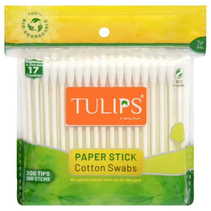 Tulips Cotton Ear Buds, 100 pcs